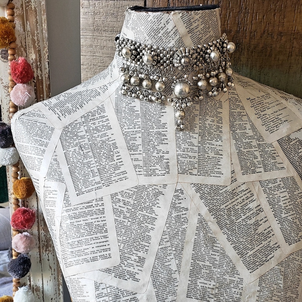 Vintage boho choker statement necklace